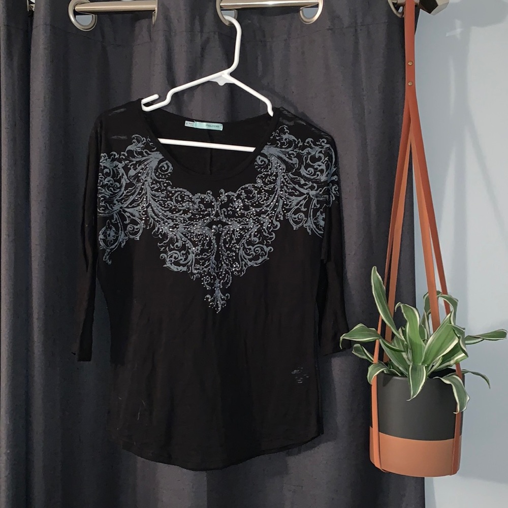S Maurices sparkly 3/4 sleeve top